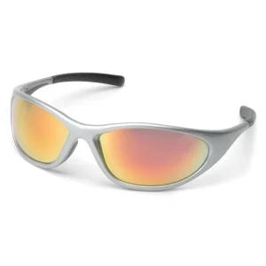 Pyramex SS3345E Zone II Silver Safety Glasses W/ Ice Orange Mirror Lens (12 each)
