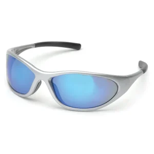 Pyramex SS3365E Zone II Silver Safety Glasses W/ Ice Blue Mirror Lens (12 each)