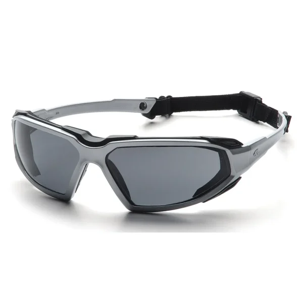 Pyramex SSB5020DT Highlander™ Silver-Black Safety Glasses W/ Gray Anti-Fog Lens (12 each)