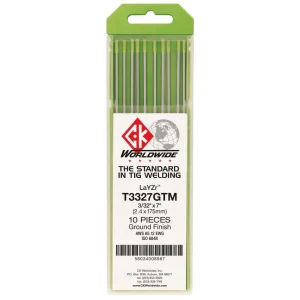 CK WORLDWIDE T3327GTM EWG LaYZr 3/32 X 7″ RARE EARTHTIG TUNGSTEN ELECTRODE, 10/PACK