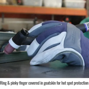 Black Stallion T50L TIGSTER PREMIUM GRAIN GOATSKIN & FLAME-RESISTANT TIG GLOVES, LARGE