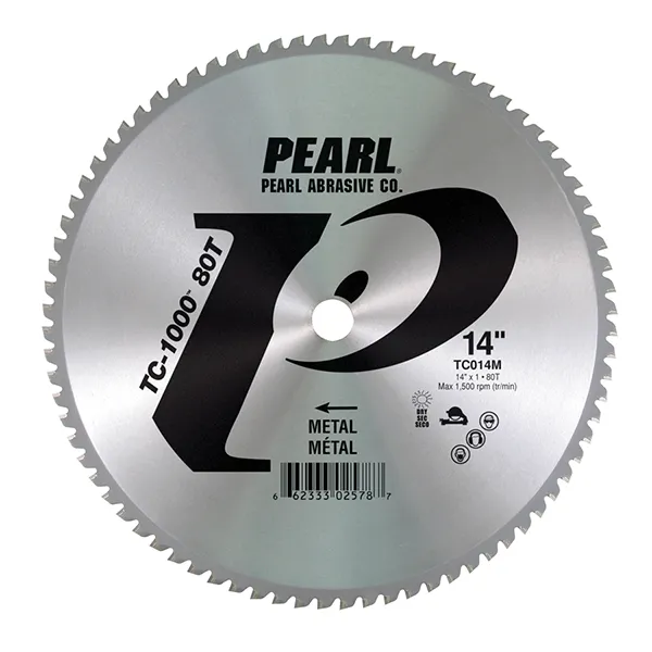 Pearl Abrasive TC014M 14 x 1 Pearl® TC-1000™ Titanium Carbide Tip Blade, 80 Teeth