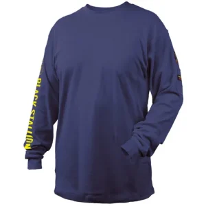 Black Stallion Flame Resistant 7 oz. Navy Cotton T-Shirt TF2510-NV