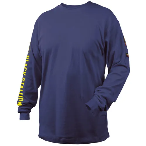 Black Stallion Flame Resistant 7 oz. Navy Cotton T-Shirt TF2510-NV
