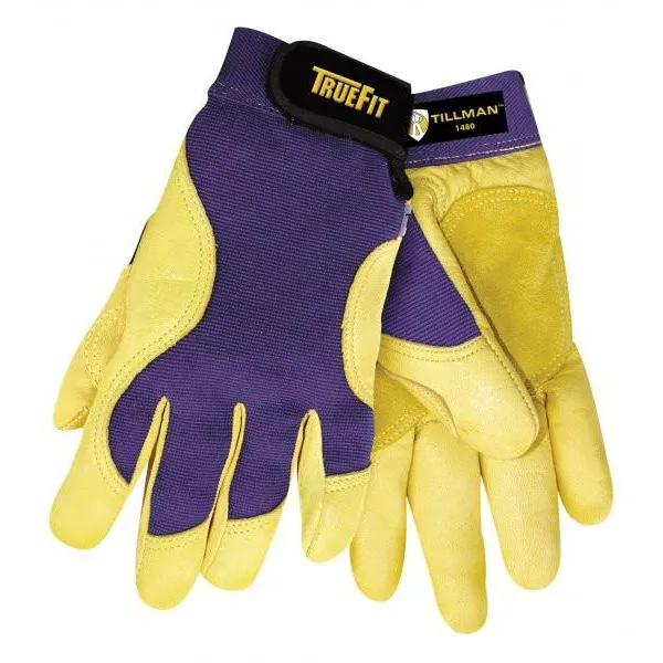 Tillman 1480 Truefit™ Palm/Purple Deerskin Work Gloves (12 Pair)