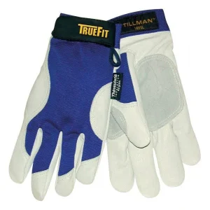 Tillman 1485 Truefit™ Pearl/Blue Pigskin Work Gloves (12 Pair)