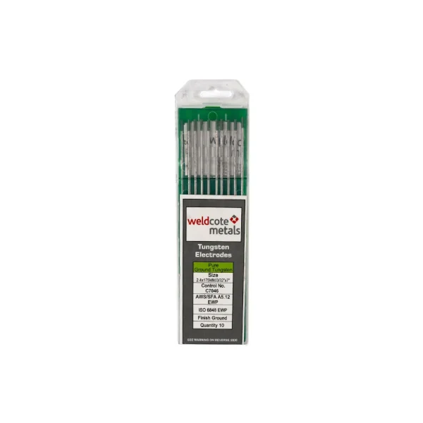 WELDCOTE TUNG332X7PURE EWP 3/32 X 7″ PURE TUNGSTEN GREEN TIG TUNGSTEN ELECTRODE, 10/PACK