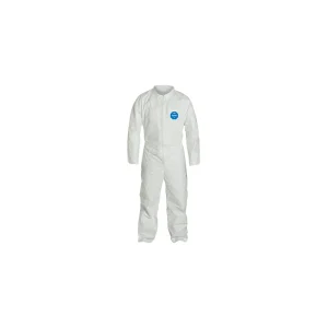 DuPont™ TY120S-3XLTyvek® 400 Coverall. Comfort Fit Design. Collar. Stormflap. Open Wrists and Ankles. Elastic Waist. Serged Seams. Semi-auto locking slider zipper pull. White, 25/BOX