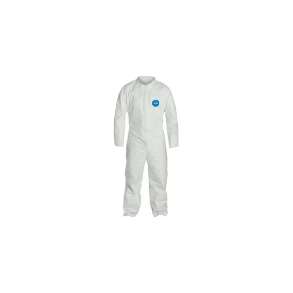 DuPont™ TY120S-3XLTyvek® 400 Coverall. Comfort Fit Design. Collar. Stormflap. Open Wrists and Ankles. Elastic Waist. Serged Seams. Semi-auto locking slider zipper pull. White, 25/BOX