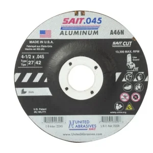 SAIT 4-1/2x.045×7/8 A46N Aluminum Aggressive Cut-off Wheels #22345