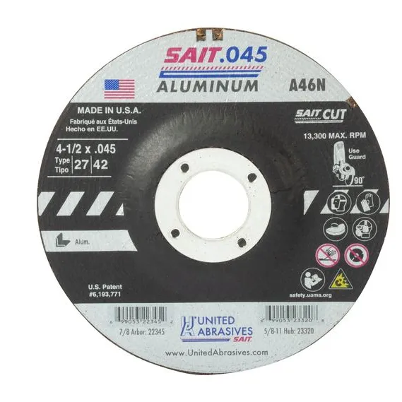 SAIT 4-1/2x.045×7/8 A46N Aluminum Aggressive Cut-off Wheels #22345