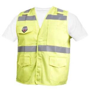 Revco VF1110-HY 9 oz. Hi-Vis Class 2 FR Cotton Vest w/ Reflective Tape (1 Vest)