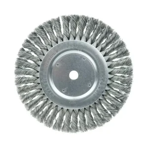 Weiler Abrasives 8″ Standard Twist Knot Wire Wheel, 0.016″ Steel Fill, 5/8″ Arbor | 08145