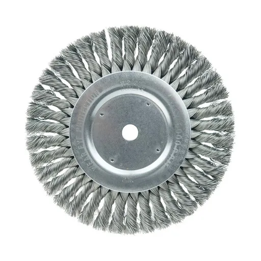 Weiler Abrasives 8″ Standard Twist Knot Wire Wheel, 0.016″ Steel Fill, 5/8″ Arbor | 08145