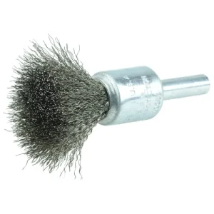 Weiler 1/2″ Crimped Wire End Brush, .0104″ Stainless Steel Fill 10014