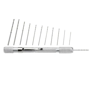 WELDMARK® WM100C Drill tip kit w/case and 12 twist drills, includes drill holding collet and shirt clip (1 per card)