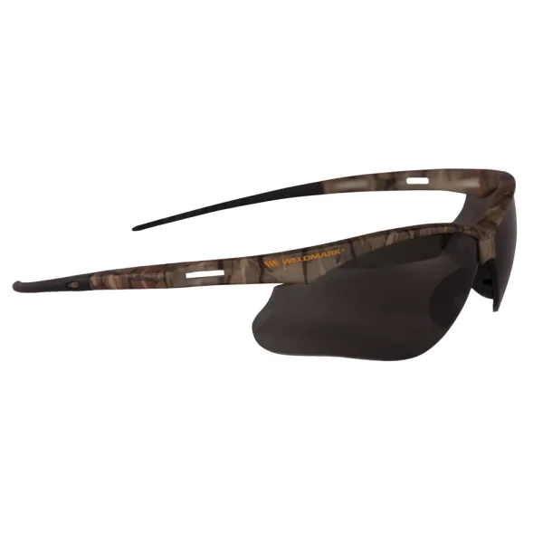 Weldmark by Jackson WM22609 Camo Half Frame Safety Glasses, with smoke polycarbonate anti-fog and scratch resistant lenses.
