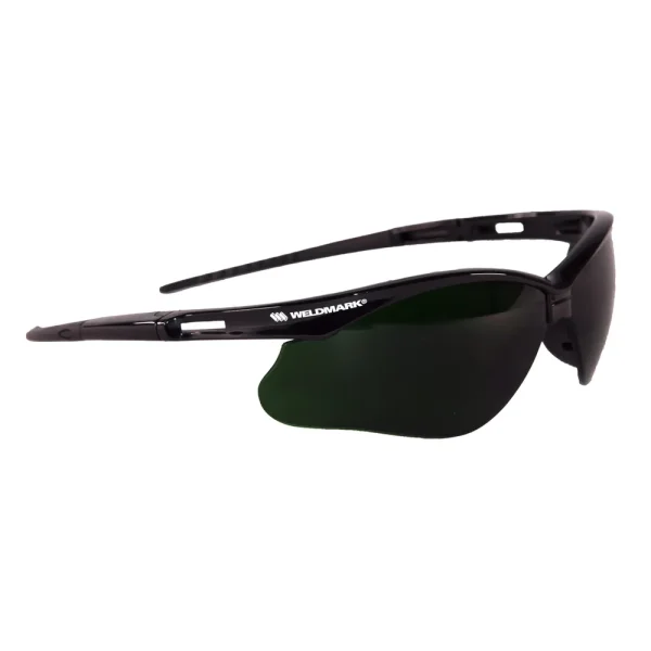 Weldmark by Jackson WM25671 Black Half Frame Vision Correcting Safety Galsses, with green polycarbonate scratch resistant lenses. 5.0 IRUV shade