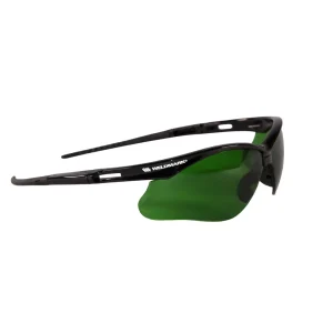 Weldmark by Jackson WM25692 Black Half Frame Vision Correcting Safety Galsses, with green polycarbonate scratch resistant lenses. 3.0 IRUV shade