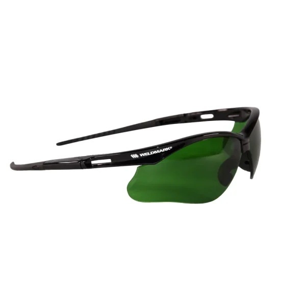 Weldmark by Jackson WM25692 Black Half Frame Vision Correcting Safety Galsses, with green polycarbonate scratch resistant lenses. 3.0 IRUV shade
