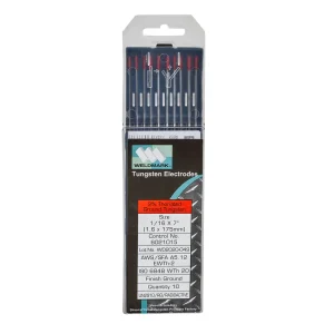 WELDMARK® WM437116 EWTH-2 1/16″ X 7″ 2% THORIATED RED TIG TUNGSTEN ELECTRODE, 10/PACK