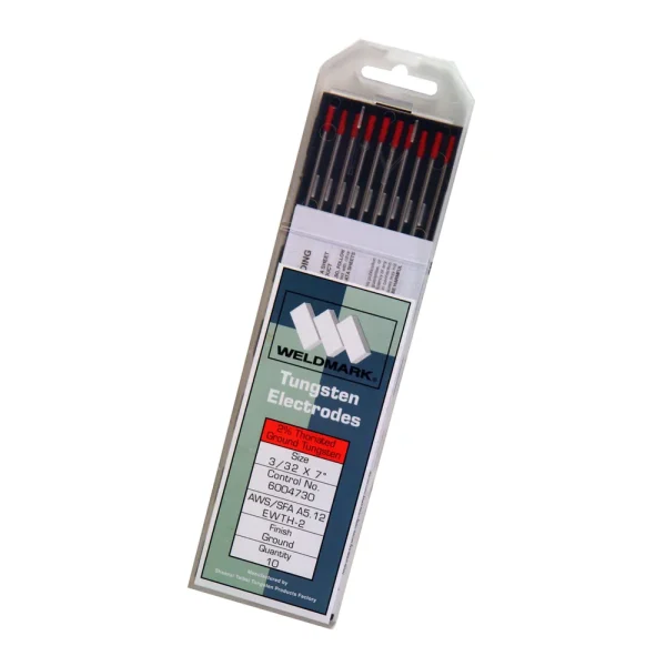 WELDMARK® WM437332 EWTH-2 3/32″ X 7″ 2% THORIATED RED TIG TUNGSTEN ELECTRODE, 10/PACK