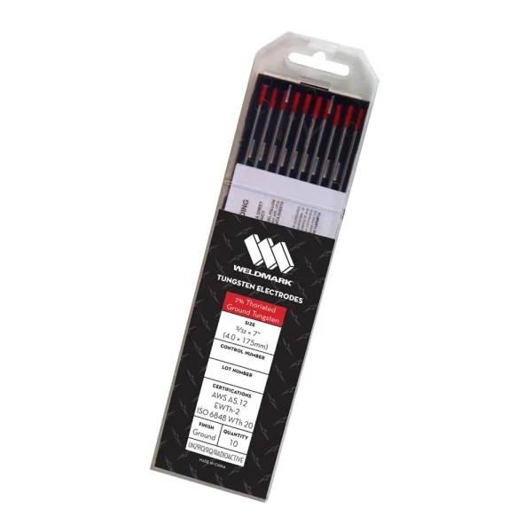 WELDMARK® WM437532 EWTH-2 5/32″ X 7″ 2% THORIATED RED TIG TUNGSTEN ELECTRODE, 10/PACK