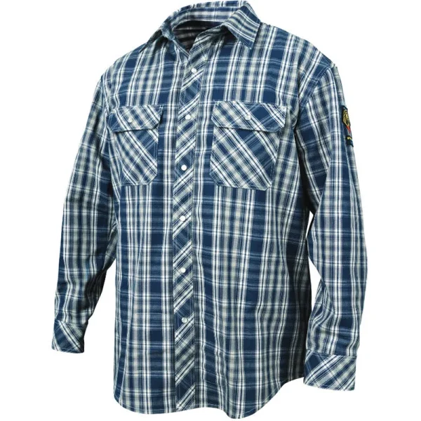Black Stallion Blue Plaid AR/FR Cotton Work Shirt WF2110-PB