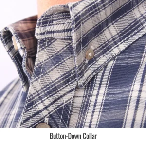 Black Stallion WF2110-PB-XLG NFPA 2112 & NFPA70E 7 OZ. ARC RATED/FLAME-RESISTANT WORK SHIRT, BLUE PLAID, X-LARGE