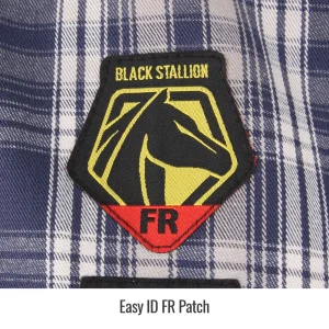 Black Stallion WF2110-PB-XLG NFPA 2112 & NFPA70E 7 OZ. ARC RATED/FLAME-RESISTANT WORK SHIRT, BLUE PLAID, X-LARGE