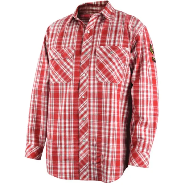 Black Stallion Red Plaid AR/FR Cotton Work Shirt WF2110-PR