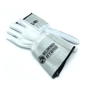 Weldmonger® Hybrid TIG/MIG Welding Gloves – White/Gray 4″ Cuff