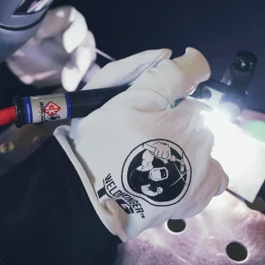 Weldmonger® TIG Welding Gloves – White/Black 2″ Cuff