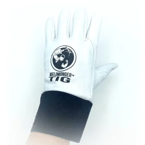 Weldmonger® TIG Welding Gloves – White/Black 2″ Cuff