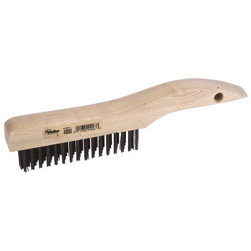 Weldmark WM600419 Carbon Steel Wire Curved Handle Scratch Brush 4X19 (Pkg. of 12)