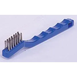 Weldmark WM601237 Stainless Steel Wire Toothbrush Scratch 3X7.006 Curved Plastic Handle (Pkg. of 36)