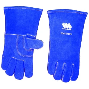 Weldmark WM823309 Large Split Blue Cowhide 13″ Full Welt Thumbstrap Gloves (Pkg. of 48)