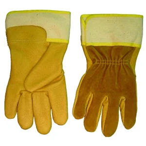 Weldmark WM849109 Large Fitters Top Grain Pigskin Palm Split Cowhide Back Gloves (Pkg. of 120)