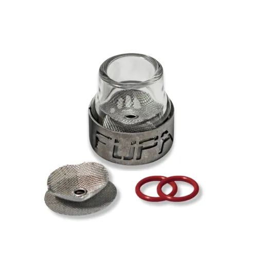 Furick #12 Glass Cup – Single Cup, Titanium Cover, Spare 3/32 Diffuser Screen