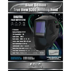 Blue Demon True View 9300 Auto-Darkening Welding Helmet #BDTRVU9300