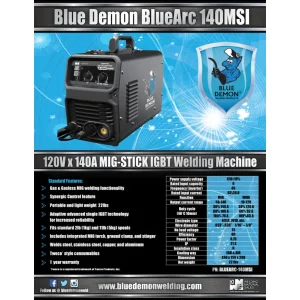 Blue Demon BlueArc 140MSI MIG/Stick Welder #BLUEARC-140MSI