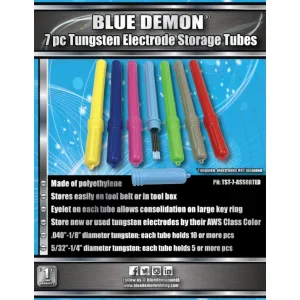 Blue Demon 7pc Tungsten Electrode Storage Tubes #TST-7-Assorted