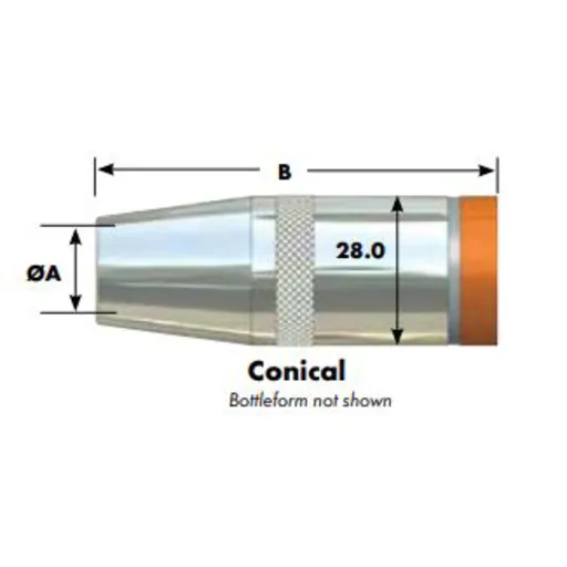 Abicor Binzel MIG NOZZLE CONICAL SM | 145.0139