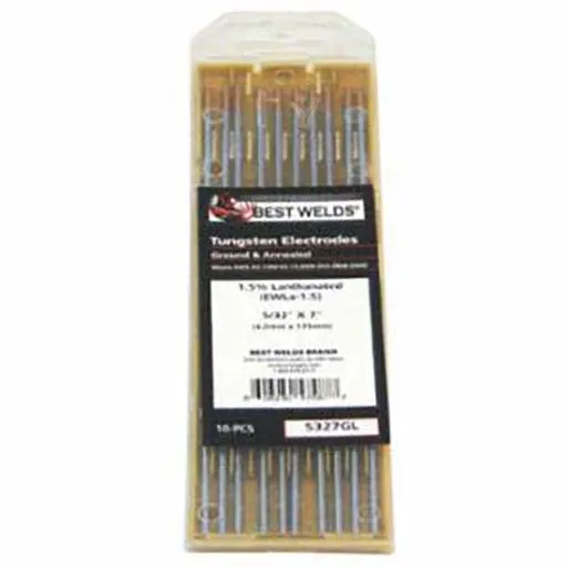 Bestweld Tungsten Electrode, 2 % Ceria Ground, 7 in, Size 1/8 | 900-187GC2