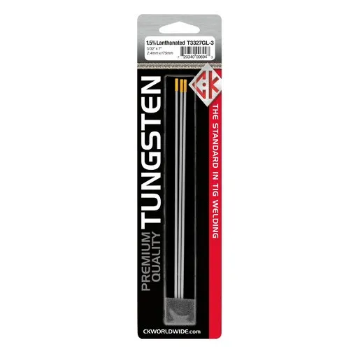 CK Worldwide Tungsten Electrode 1.5% Lan 3/32×7 3/Pk | T3327GL-3