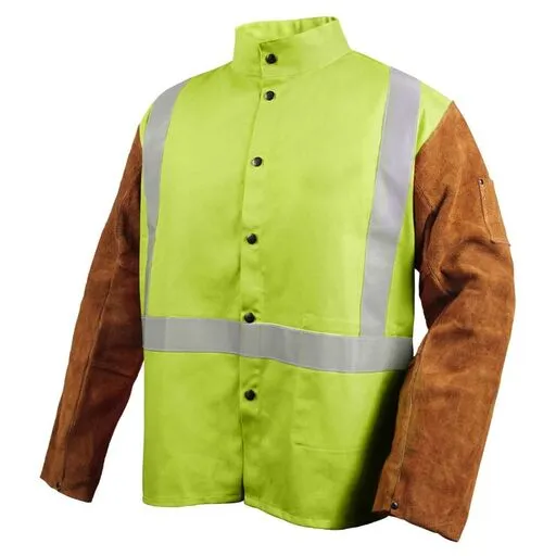 Revco Jacket Hi Vis 9 oz Cotton Welding Jacket Lime Small |JH1012-LM-SML