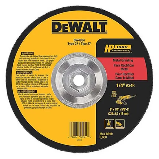 Dewalt – High Performance Depressed Center Wheel – 9 in – 6600 RPM – 5/8-11 in | DW4954