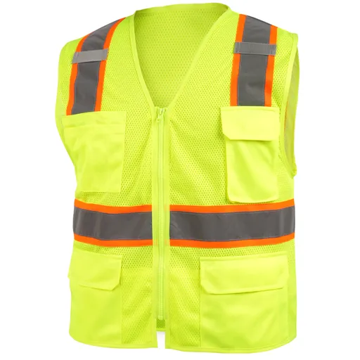 Revco Safety Vest Lime XL Ansi Class 2 7-Pocket Hi Vis |VS2035-LM-XLG