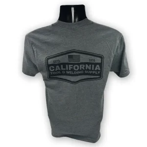 CALIFORNIA TOOL & WELDING SUPPLY T-SHIRT, FLAG, GREY SMALL