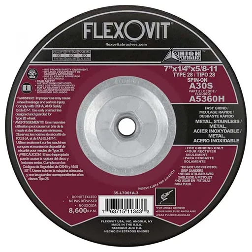 High Performance Depressed Center Wheel – 7 in – 8600 RPM | A5360H